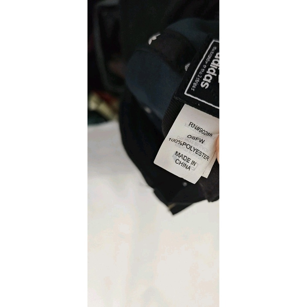Adidas Suede Look Embossed Black hat cap adult Trefoil Adjustable OSFM 07/2021 - Picture 8 of 10